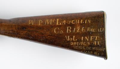 Lot #2106 British Pattern 1853 Rifle-Musket by Enfield Issued to Pvt. William P. McLaughlin, 126th IL Infantry at Vicksburg - Image 1