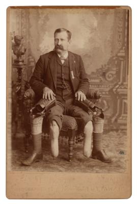 Lot #2103 14th Illinois Cavalry: J. W. January (Amputee) Cabinet Photograph - Image 1