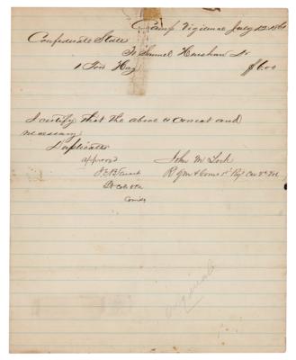 Lot #2066 J. E. B. Stuart Document Signed (9 Days Before First Bull Run) - Image 1