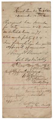Lot #2045 Gettysburg: Iron Brigade Document Signed