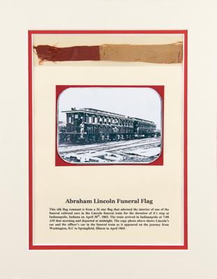 Lot #2100 Abraham Lincoln Funeral Flag Swatch - Image 1