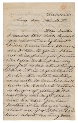 Lot #2013 Battle of Fredericksburg: 5th New Hampshire Infantry Letter