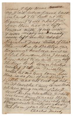 Lot #2013 Battle of Fredericksburg: 5th New Hampshire Infantry Letter - Image 3
