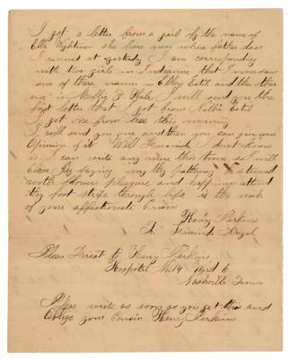 Lot #2086 John Wilkes Booth: Union Soldier's Letter on Booth's Burial - Image 2
