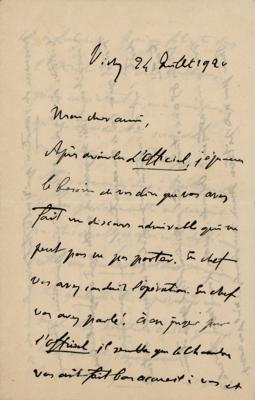 Lot #2125 Georges Clemenceau Autograph Letter Signed - Image 1
