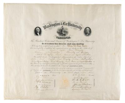 Lot #2052 George Washington Custis Lee Signed Diploma (1874) - Image 1