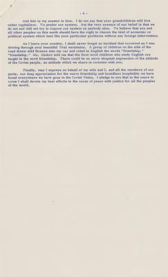 Lot #2219 Richard Nixon 1959 Soviet Union 'Kitchen Debate' Transcripts - Image 6