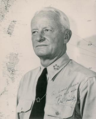 Lot #2171 Chester Nimitz Signed Photograph and Typed Letter Signed - Image 1
