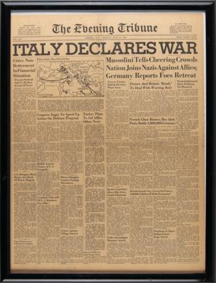 Lot #2190 WWII: Italy Declares War Newspaper - Image 2