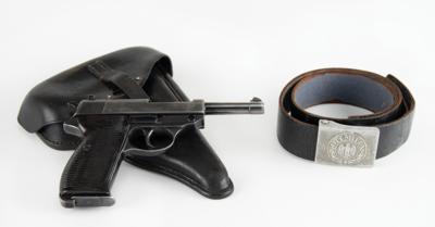 Lot #2187 WWII German P38 Pistol by Walther with Holster and Belt - Image 1