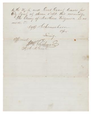 Lot #2084 Robert E. Lee's Surrender: Handwritten Telegram - Image 2