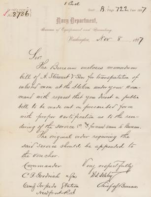 Lot #2062 Winfield Scott Schley Letter Signed - Image 1