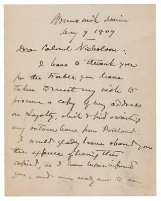 Lot #2022 Joshua Lawrence Chamberlain Autograph Letter Signed - Image 1