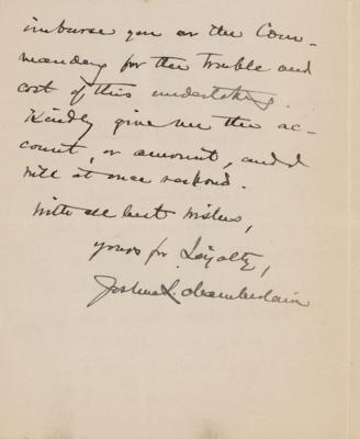 Lot #2022 Joshua Lawrence Chamberlain Autograph Letter Signed - Image 2