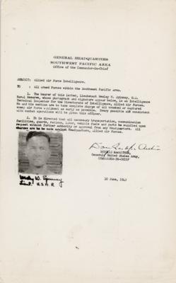 Lot #2162 Douglas MacArthur Signed AAF Intelligence Authorization - Image 3