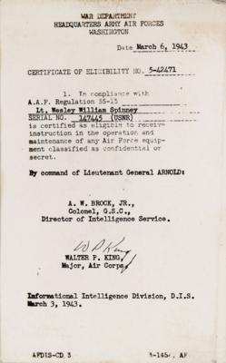 Lot #2162 Douglas MacArthur Signed AAF Intelligence Authorization - Image 7