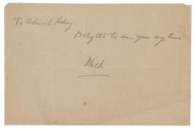 Lot #2164 Douglas MacArthur Autograph Note Signed to William Halsey - Image 1
