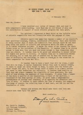 Lot #2165 Douglas MacArthur Typed Letter Signed