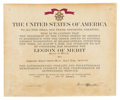 Lot #2179 President Franklin D. Roosevelt Awards the Legion of Merit - Image 1