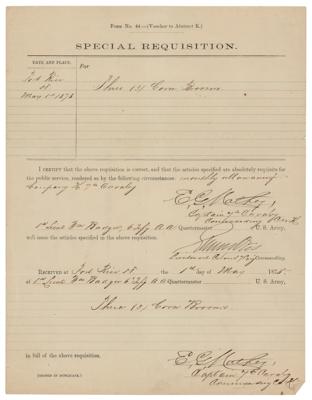 Lot #2119 Little Bighorn: Edward G. Mathey Twice-Signed Document - Image 1