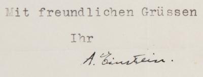 Lot #142 Albert Einstein Typed Letter Signed to Novelist Hermann Broch - Image 2