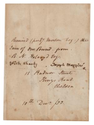 Lot #111 Giuseppe Mazzini Document Signed - Image 1