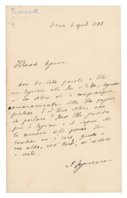 Lot #367 Antonio Fogazzaro Autograph Letter Signed - Image 1