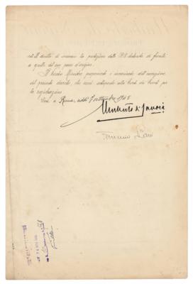 Lot #751 Umberto II of Italy Document Signed