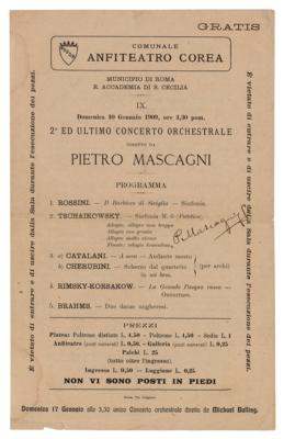 Lot #444 Pietro Mascagni Signed Program