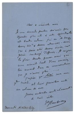 Lot #366 Gustave Flaubert Autograph Letter Signed