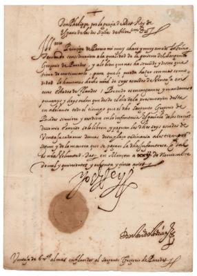 Lot #200 King Philip II of Spain Letter Signed on