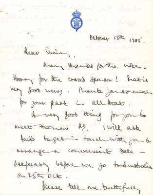 Lot #193 King Charles III Autograph Letter Signed to Jimmy Savile on Charity Work - Image 1