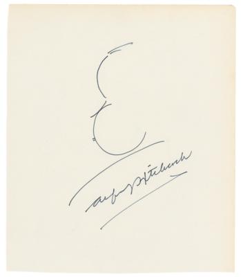 Lot #579 Alfred Hitchcock Signed Self-Portrait Sketch - Image 1