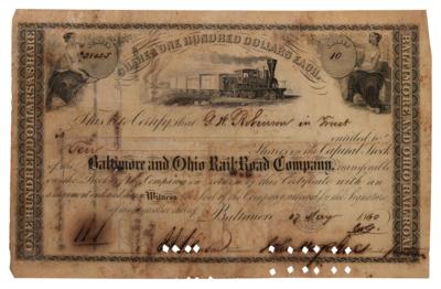 Lot #183 Johns Hopkins Signed Stock Certificate