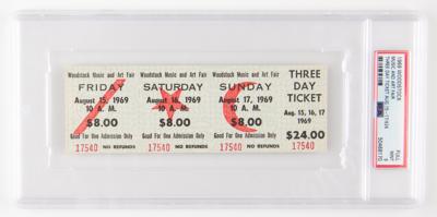 Lot #553 Woodstock Three-Day Admission Ticket PSA MINT 9 - Image 1