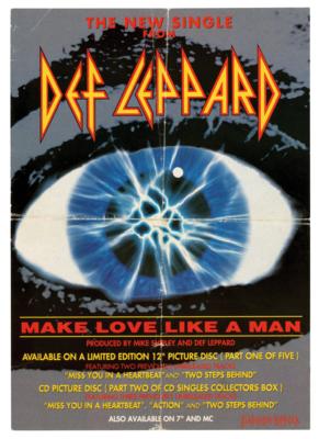 Lot #493 Def Leppard Signed Promo Flyer for 'Make Love Like a Man' - Image 2