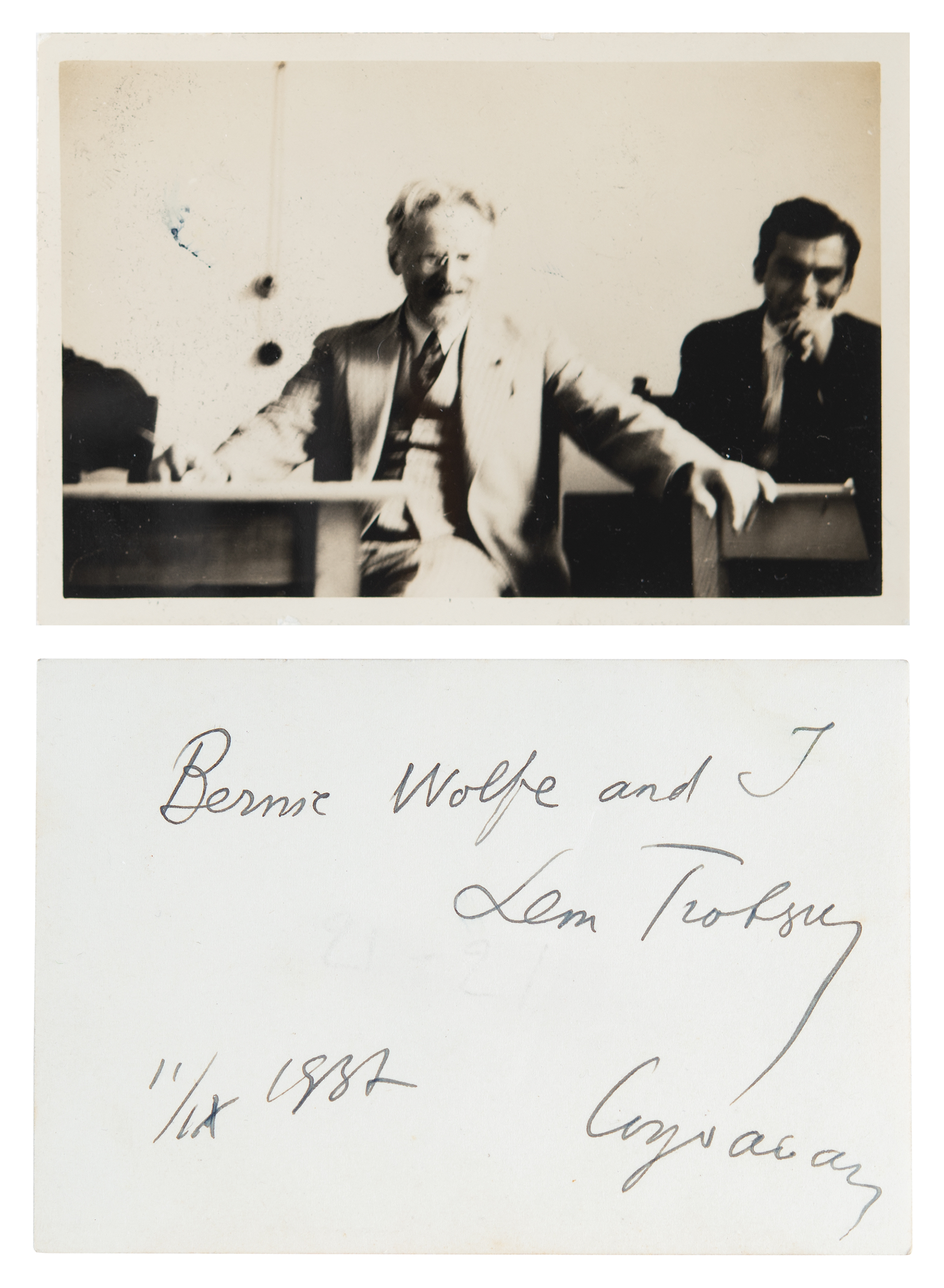 Lot #113 Leon Trotsky Signed Candid Photograph to His Personal Secretary - Image 1