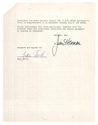 Lot #638 Jim Henson Document Signed for Sesame Street Puppeteer - Image 1