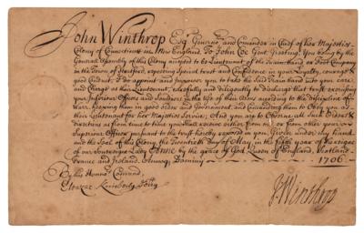 Lot #242 Fitz-John Winthrop Document Signed