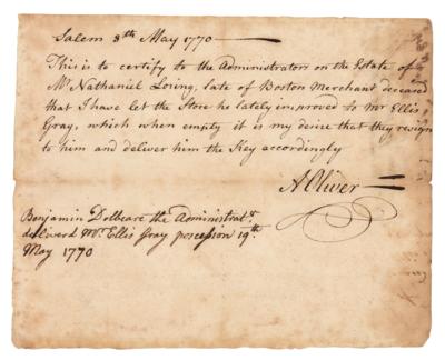 Lot #214 Andrew Oliver Document Signed - Image 1