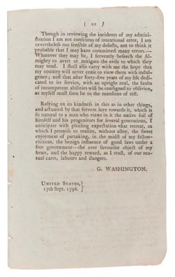 Lot #96 George Washington (2) Early Publications: 'Farewell Address' and Inauguration Centennial - Image 3