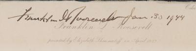 Lot #87 Franklin D. Roosevelt Signed Print as President - Image 2