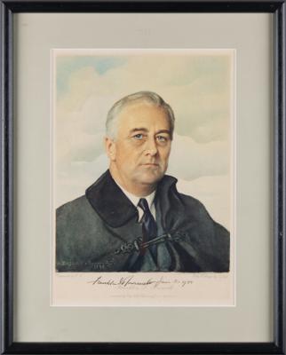 Lot #87 Franklin D. Roosevelt Signed Print as President - Image 3