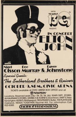 Lot #520 Elton John 1973 Pittsburgh Civic Arena Poster - Image 1