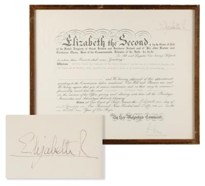 Lot #226 Queen Elizabeth II Document Signed