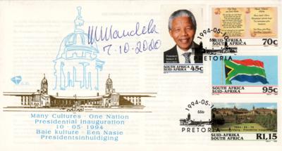 Lot #205 Nelson Mandela Signed Inauguration Cover - Image 1