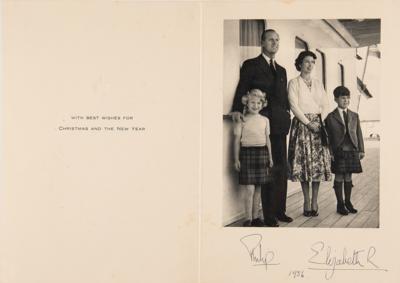 Lot #123 Queen Elizabeth II and Prince Philip Signed Christmas Card - Image 1