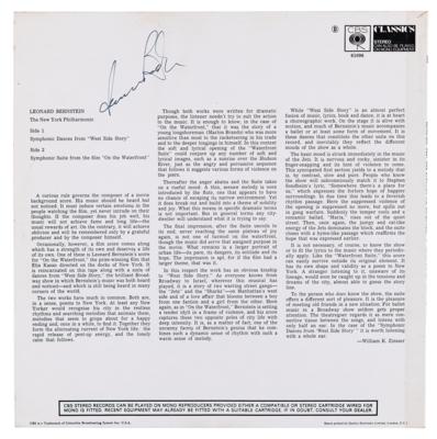 Lot #437 Leonard Bernstein Signed Album - Conducts New York Philharmonic: West Side Story / On The Waterfront - Image 1