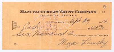 Lot #158 Meyer Lansky Collection of (9) Filled Out and Signed Checks - Image 2