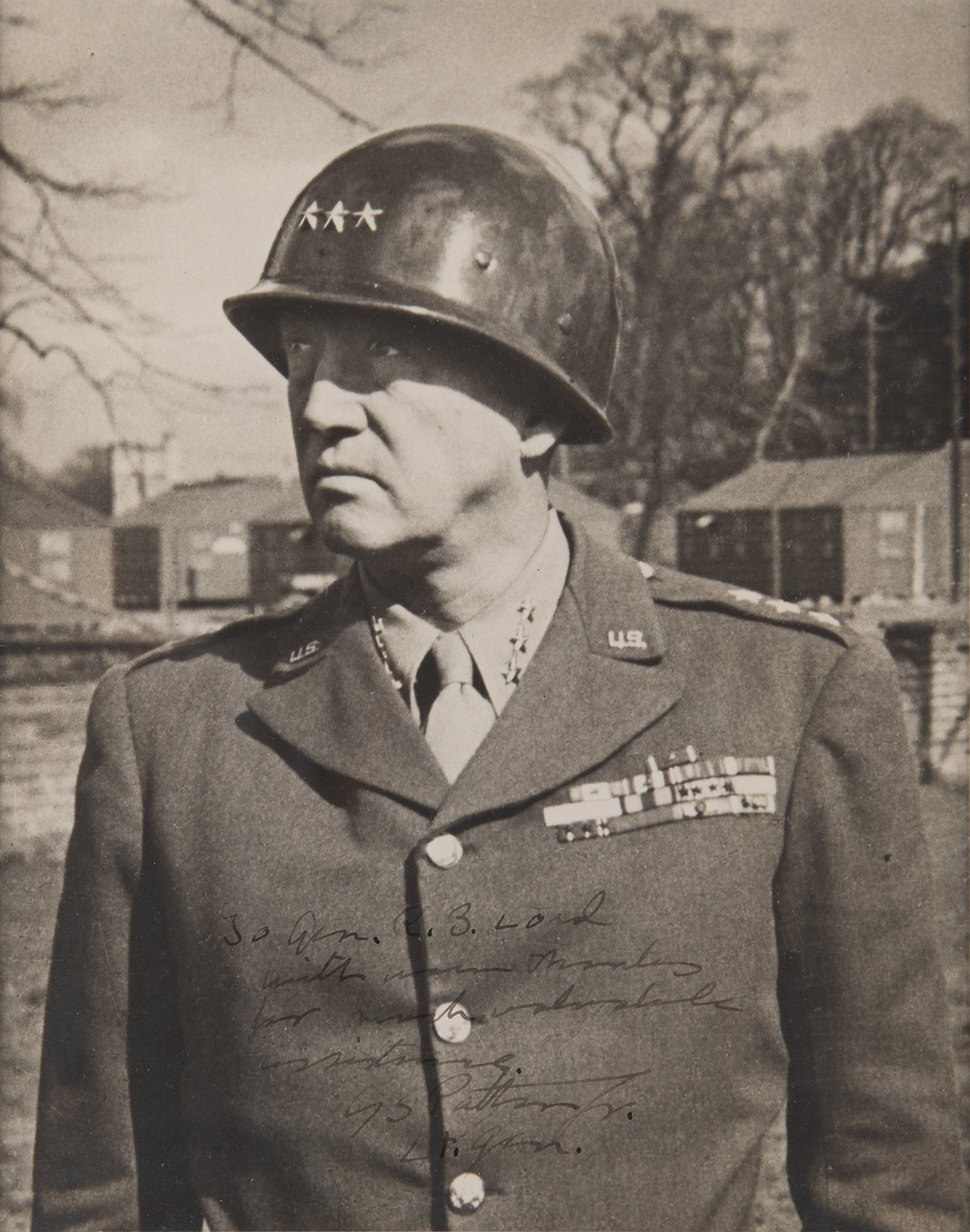 George S. Patton Signed Photograph - presented to the chief of staff